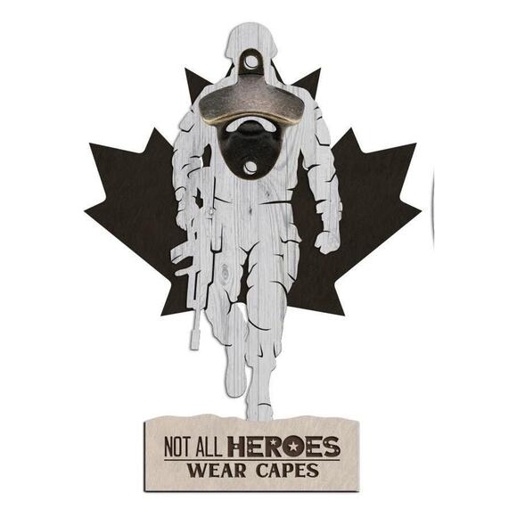 Military Hero Soldier Patriotic CANADA Flag Bottle Opener Custom Dad Gift - Picture 1 of 10